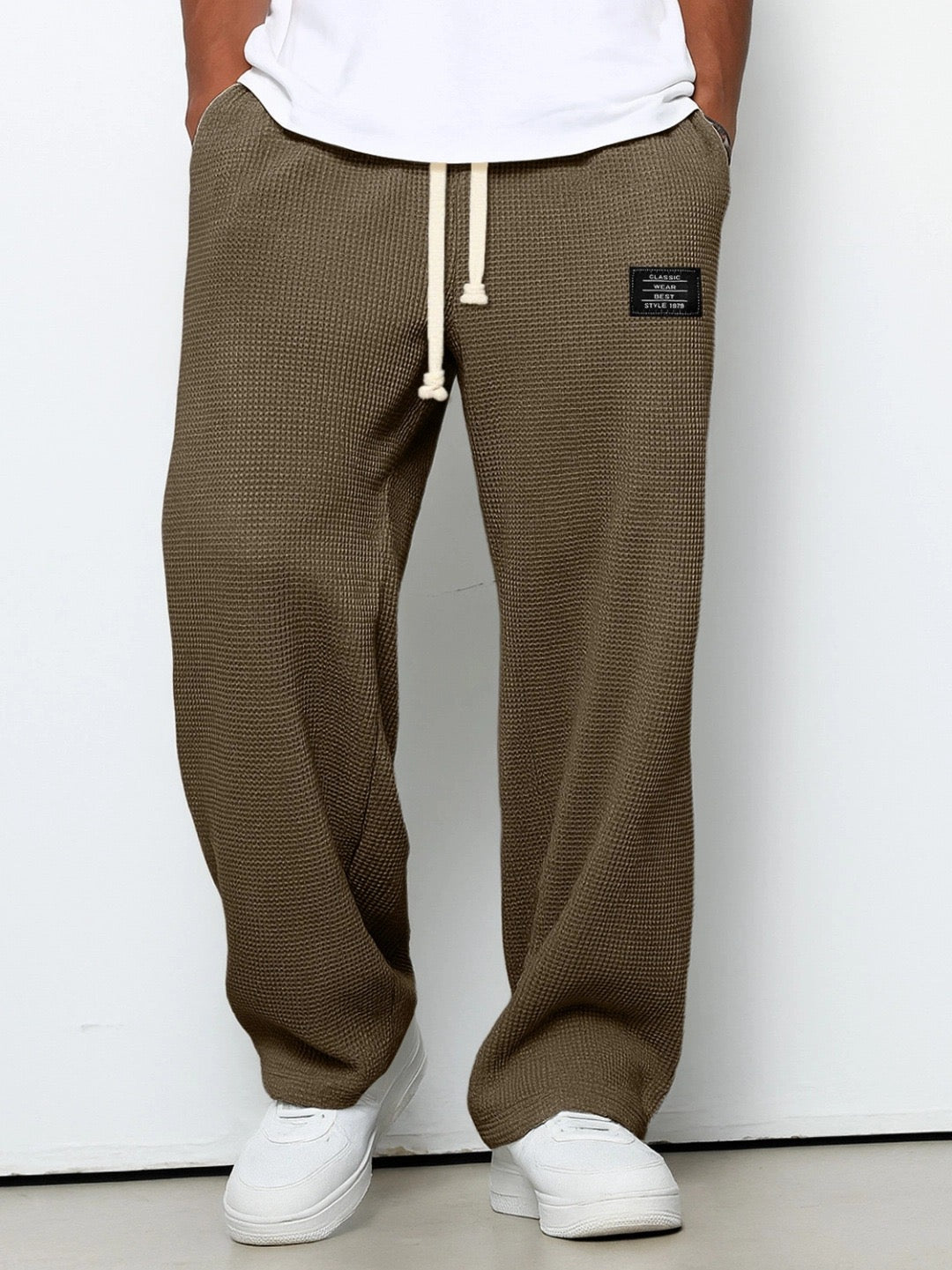 Lorenzo | Pantaloni Larghi con Tessuto a Nido d'Ape