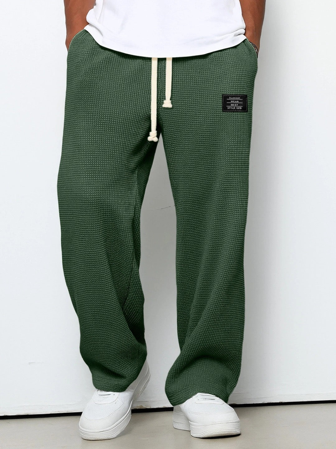 Lorenzo | Pantaloni Larghi con Tessuto a Nido d'Ape
