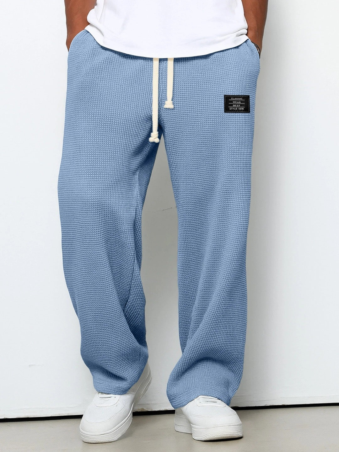 Lorenzo | Pantaloni Larghi con Tessuto a Nido d'Ape