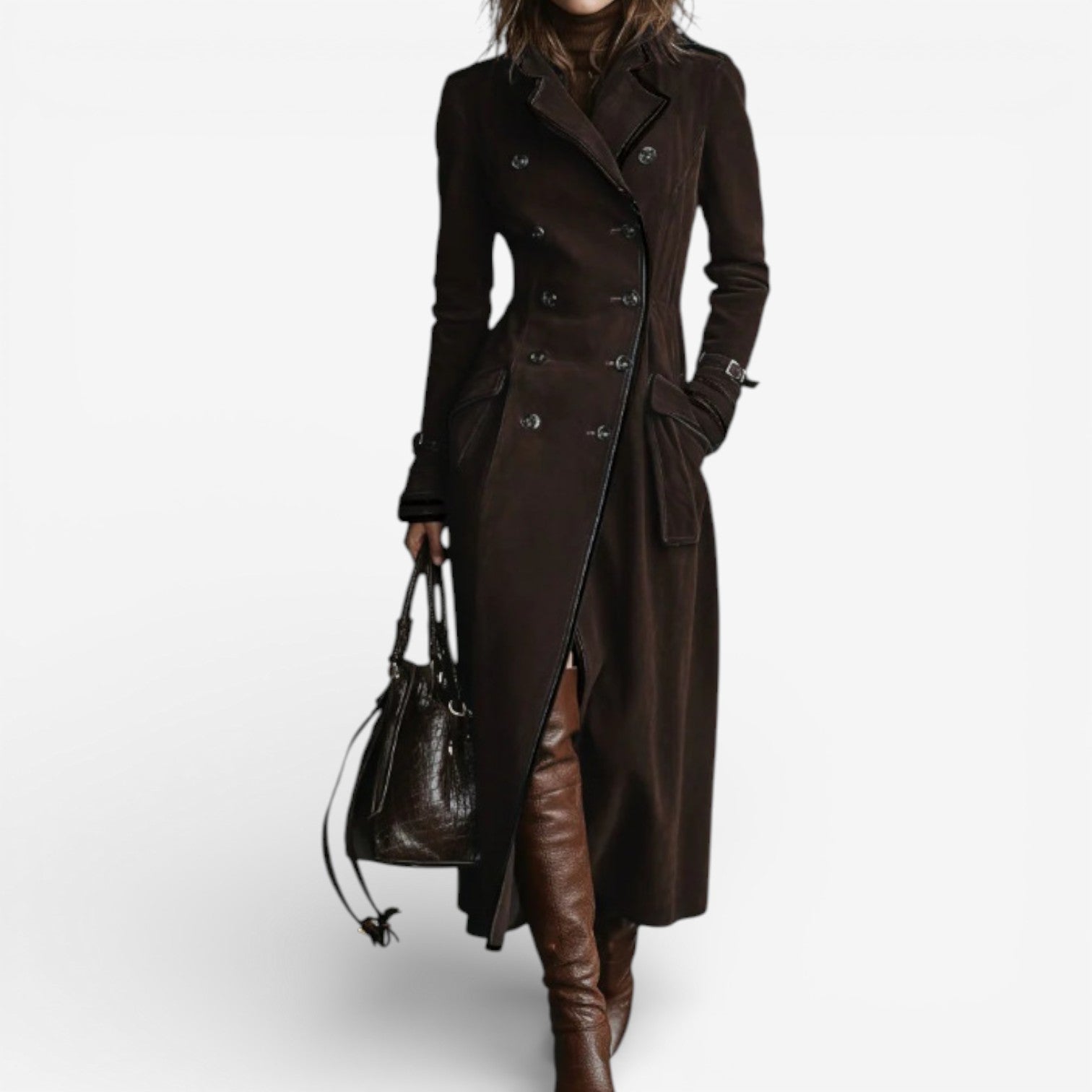 Nathaly™ Trench in camoscio