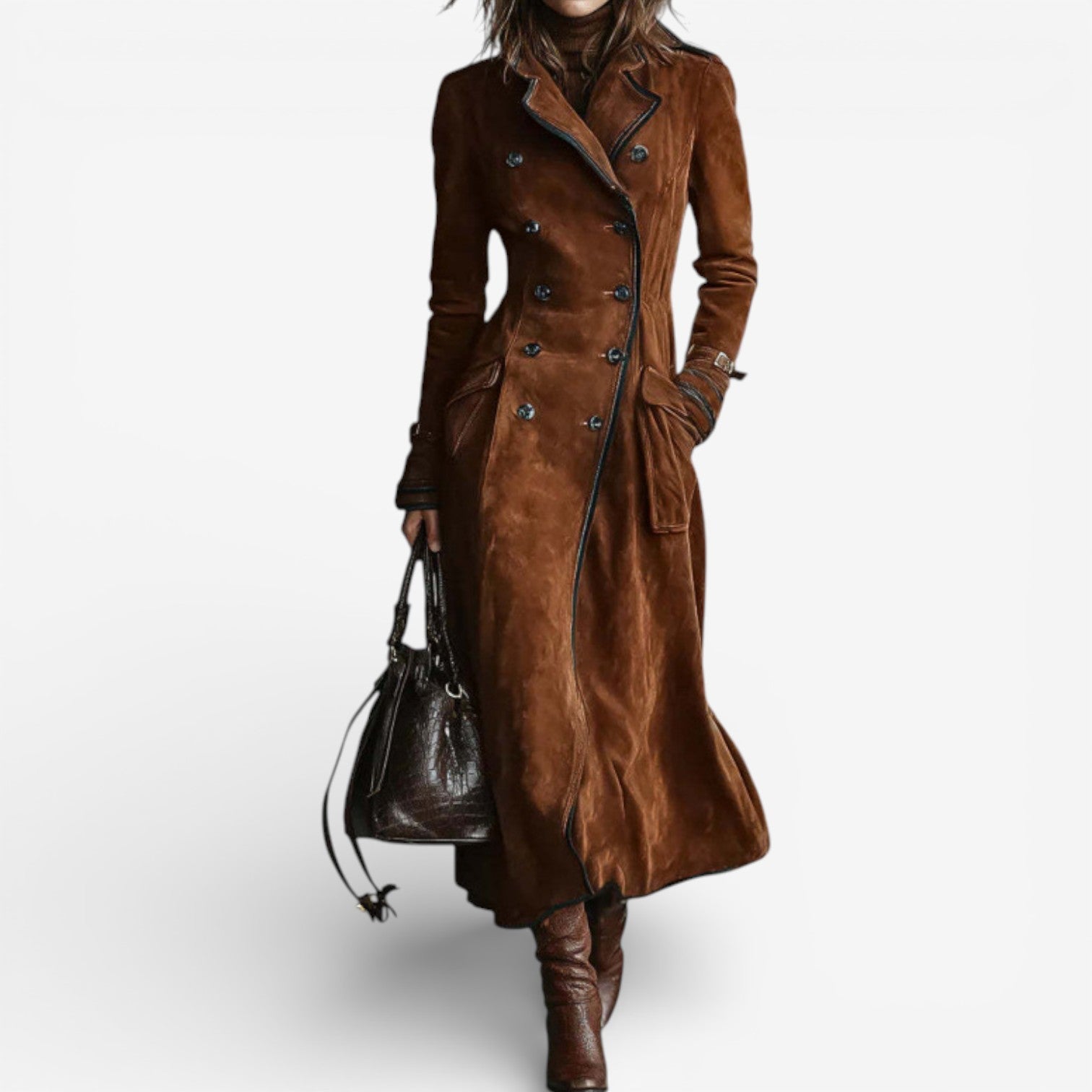 Nathaly™ Trench in camoscio
