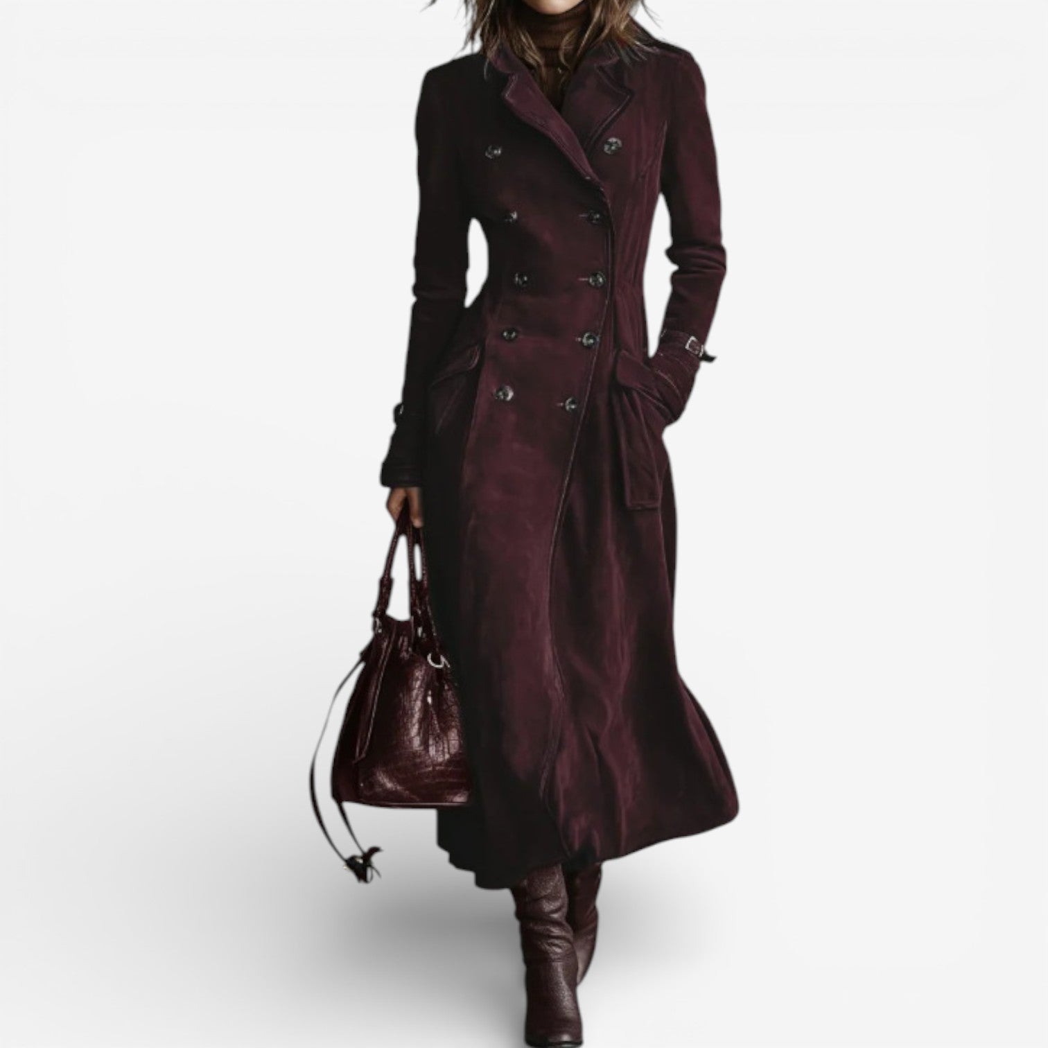 Nathaly™ Trench in camoscio