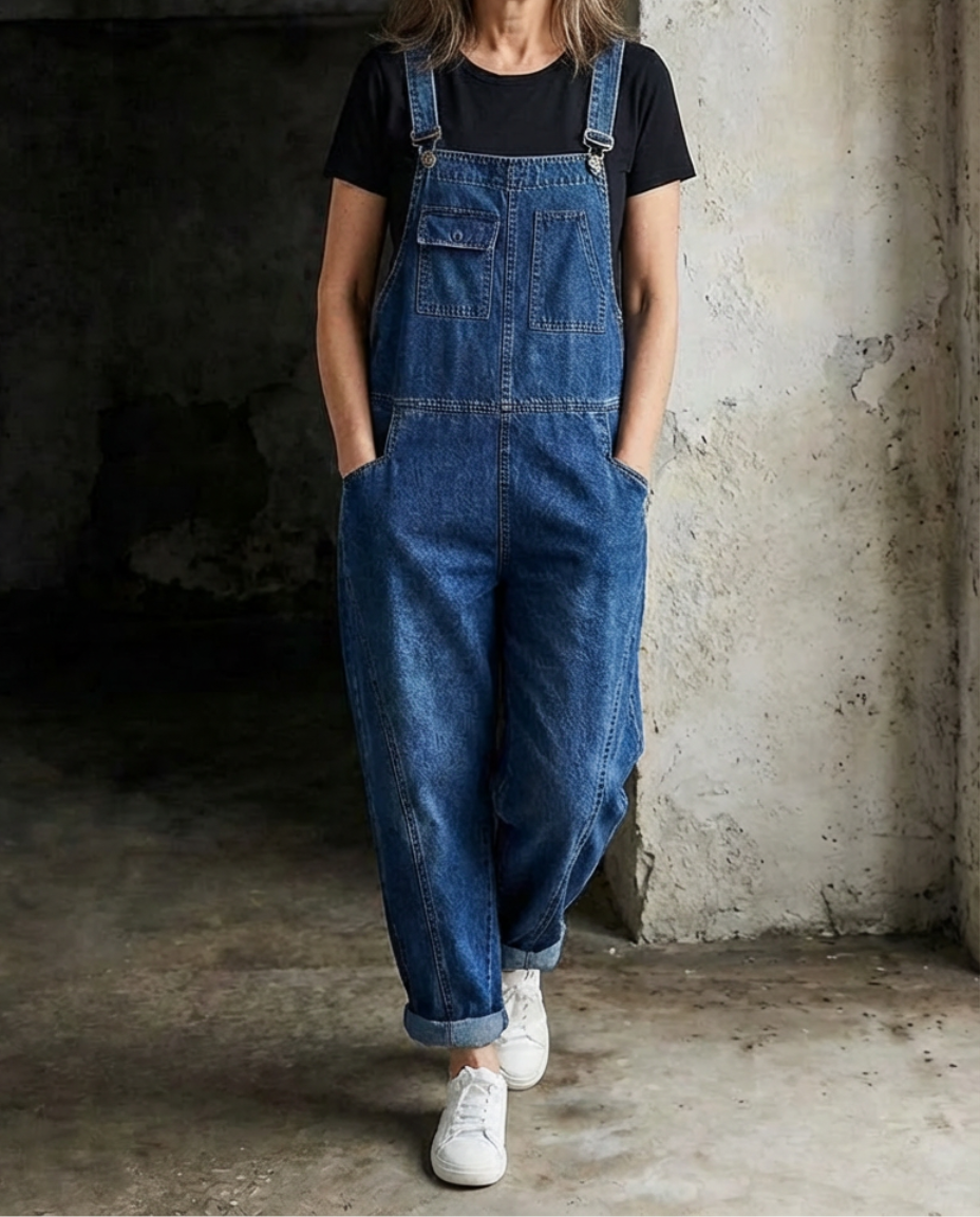 Jade | Salopette di jeans con spalline larghe
