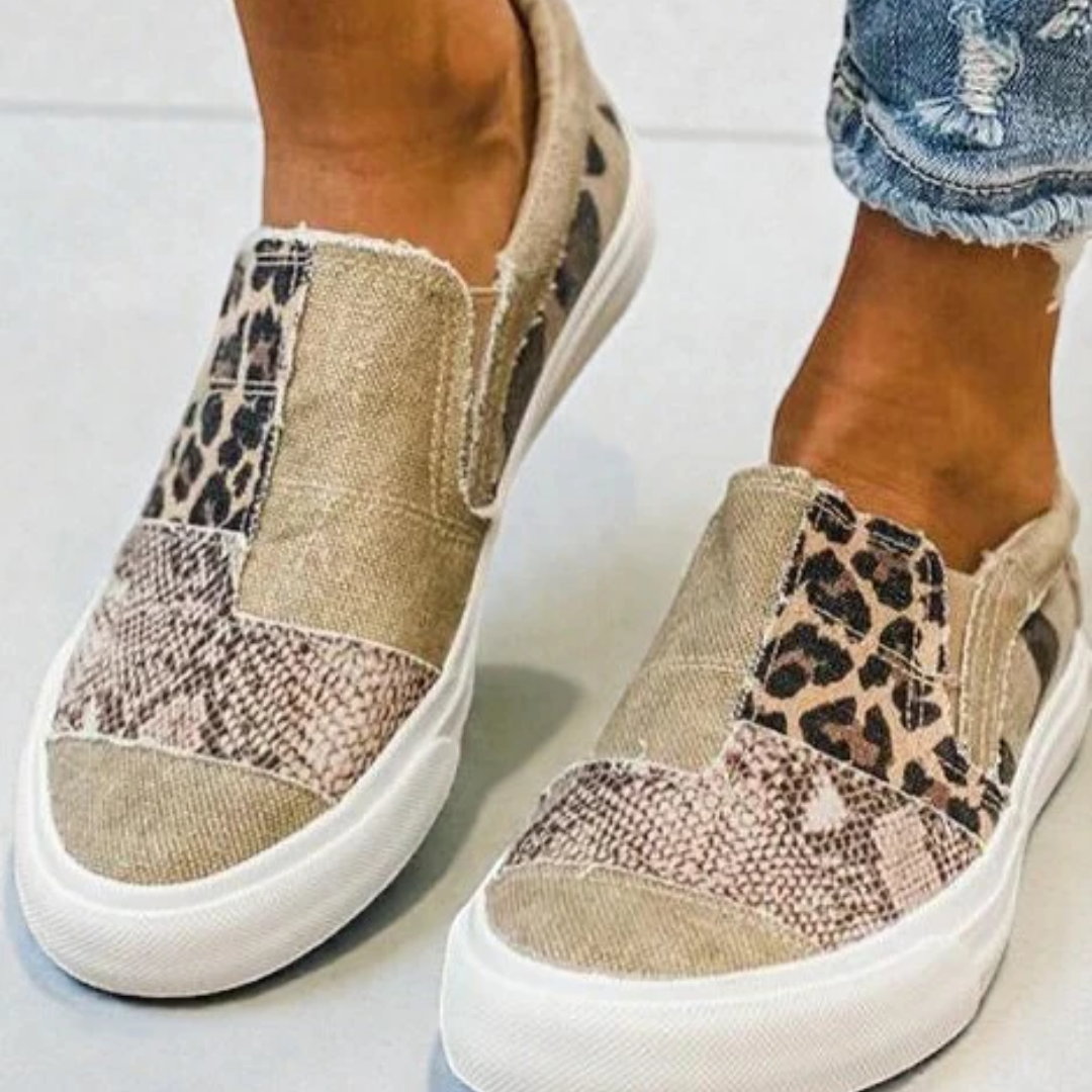 Quinny | Scarpe casual in tela con stampa leopardata