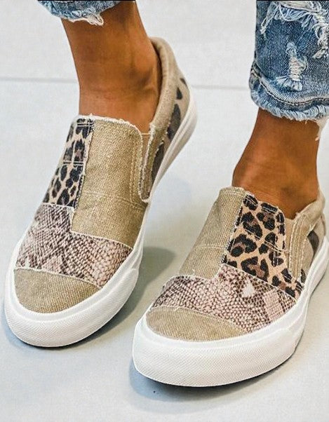 Quinny | Scarpe casual in tela con stampa leopardata