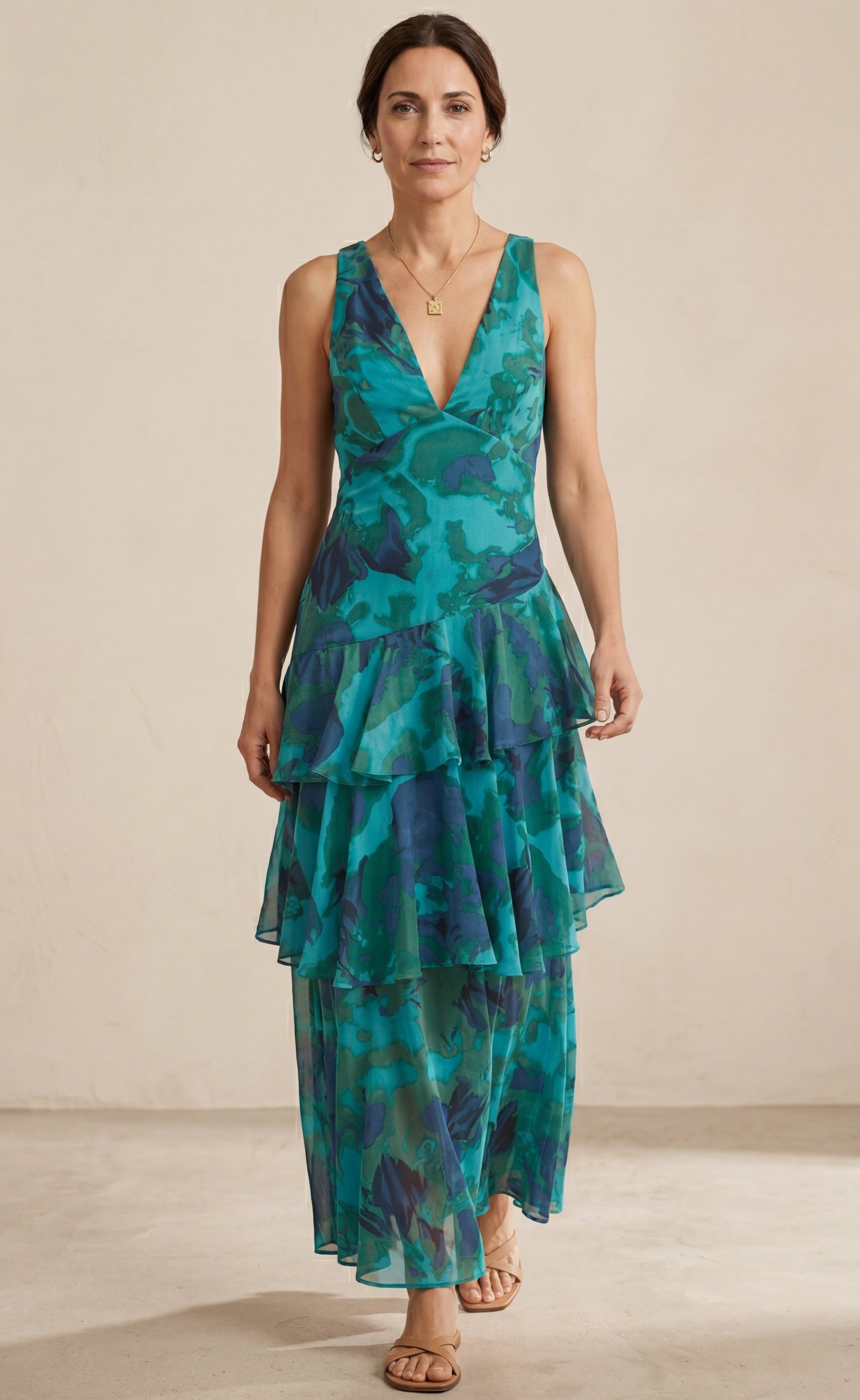 Domenica | Vestito in chiffon scollato a V