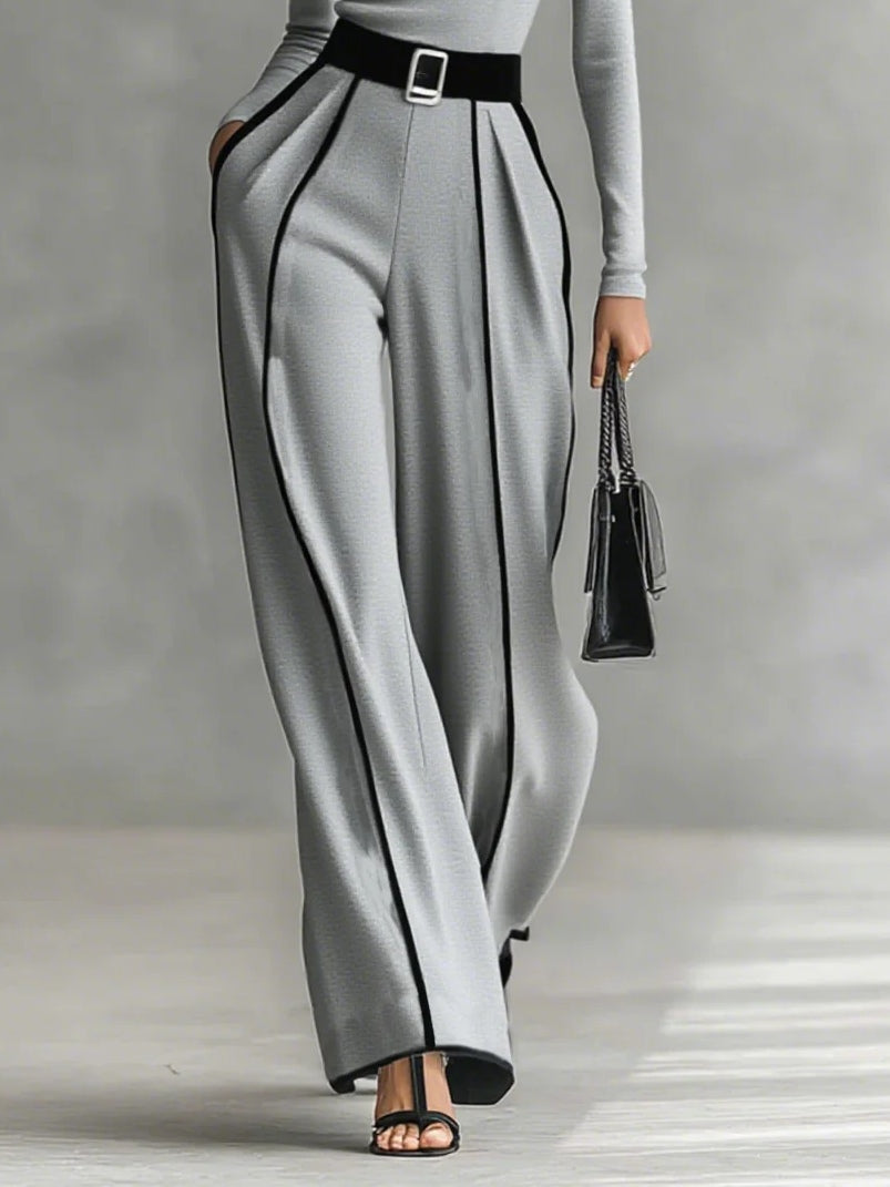 Solana | Set dolcevita a maniche lunghe e pantaloni a gamba larga con cintura