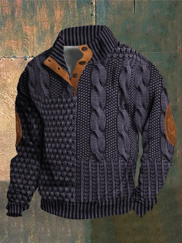 FÉNIX | Maglione patchwork in maglia a trecce