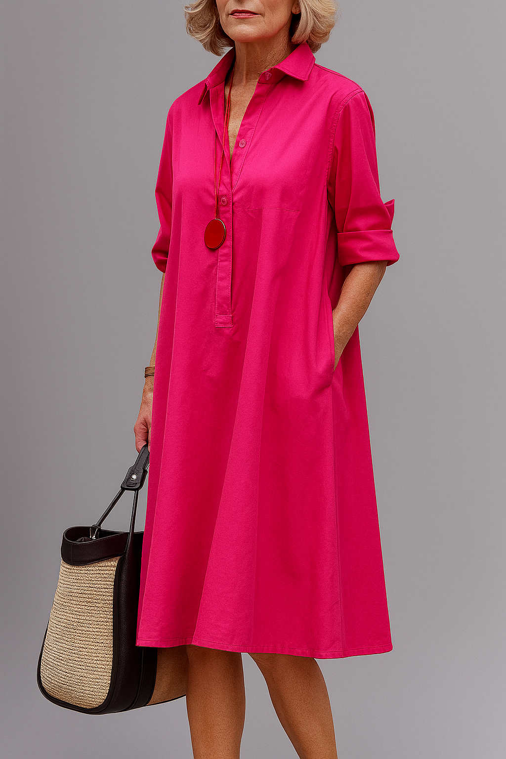 LIA MARLOWE | Abito Midi Fucsia
