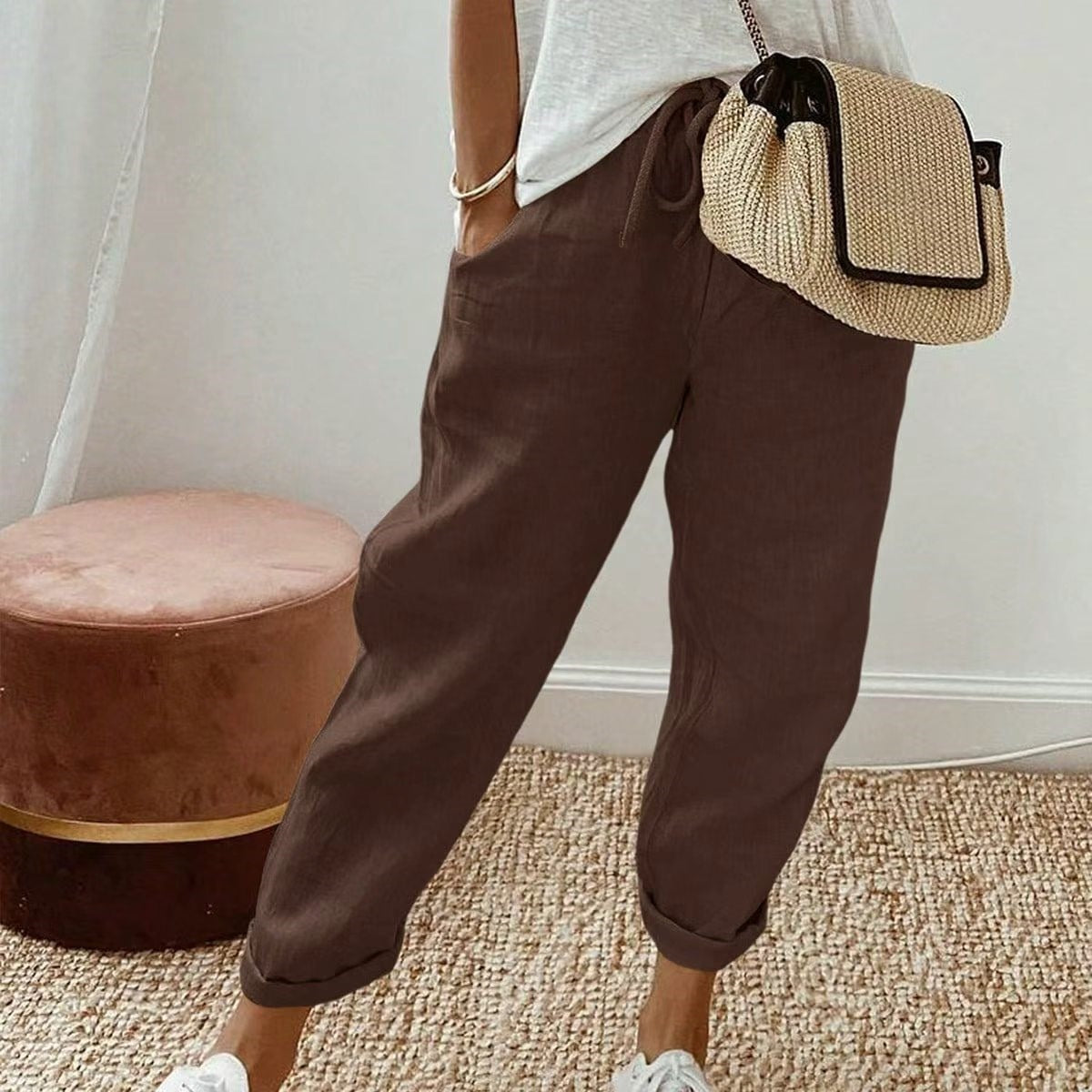Sofia | Pantaloni in cotone e lino dal taglio elegante
