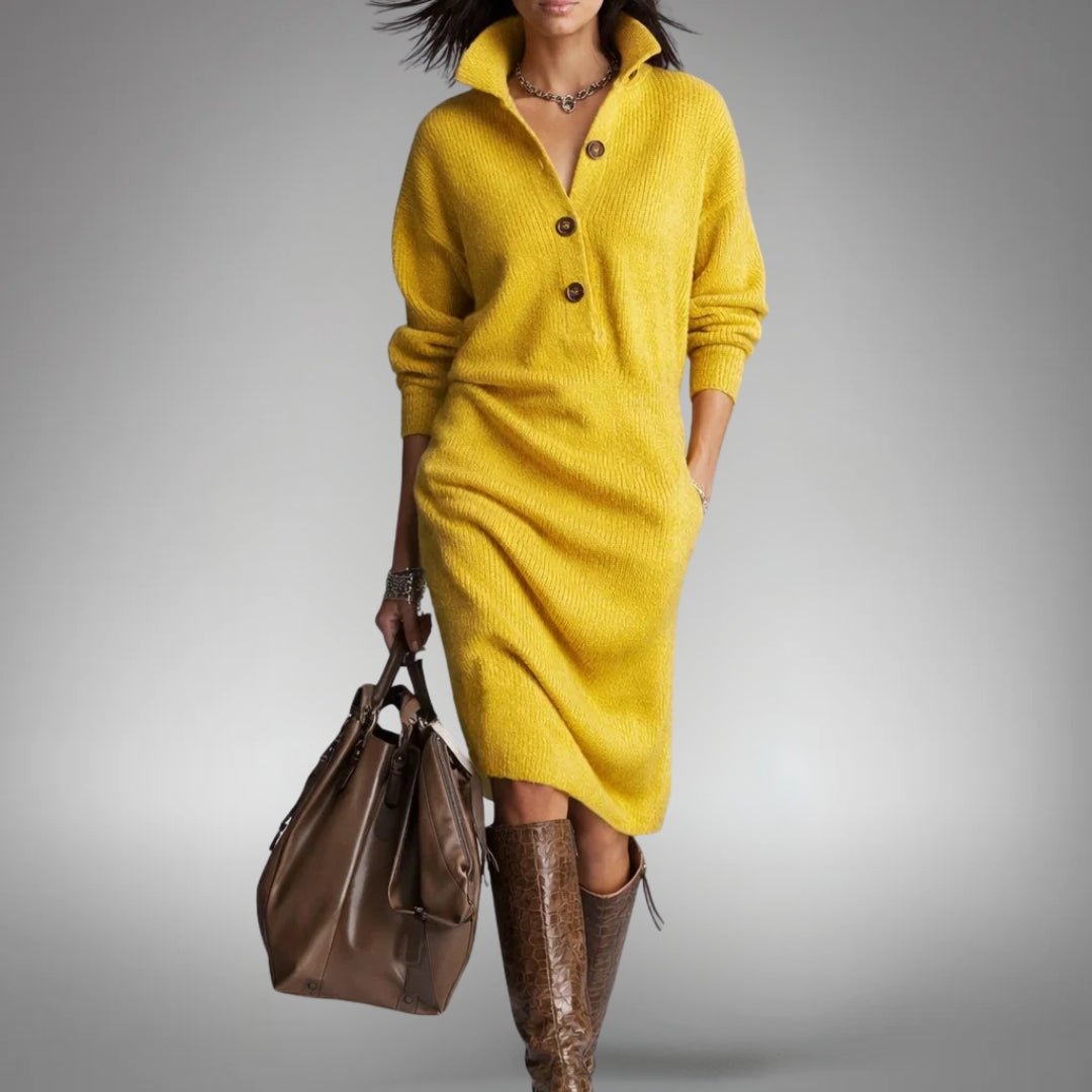 Constance™ | Abito in maglia morbida con bottoni