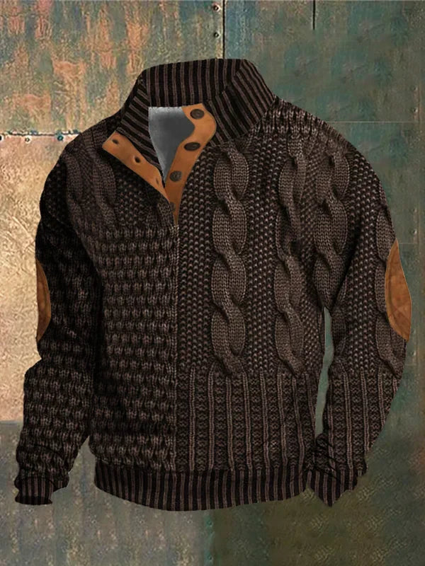 FÉNIX | Maglione patchwork in maglia a trecce