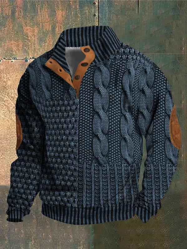 FÉNIX | Maglione patchwork in maglia a trecce