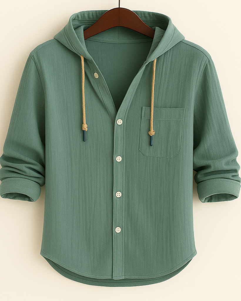 LORENZ | Camicia con cappuccio in cotone