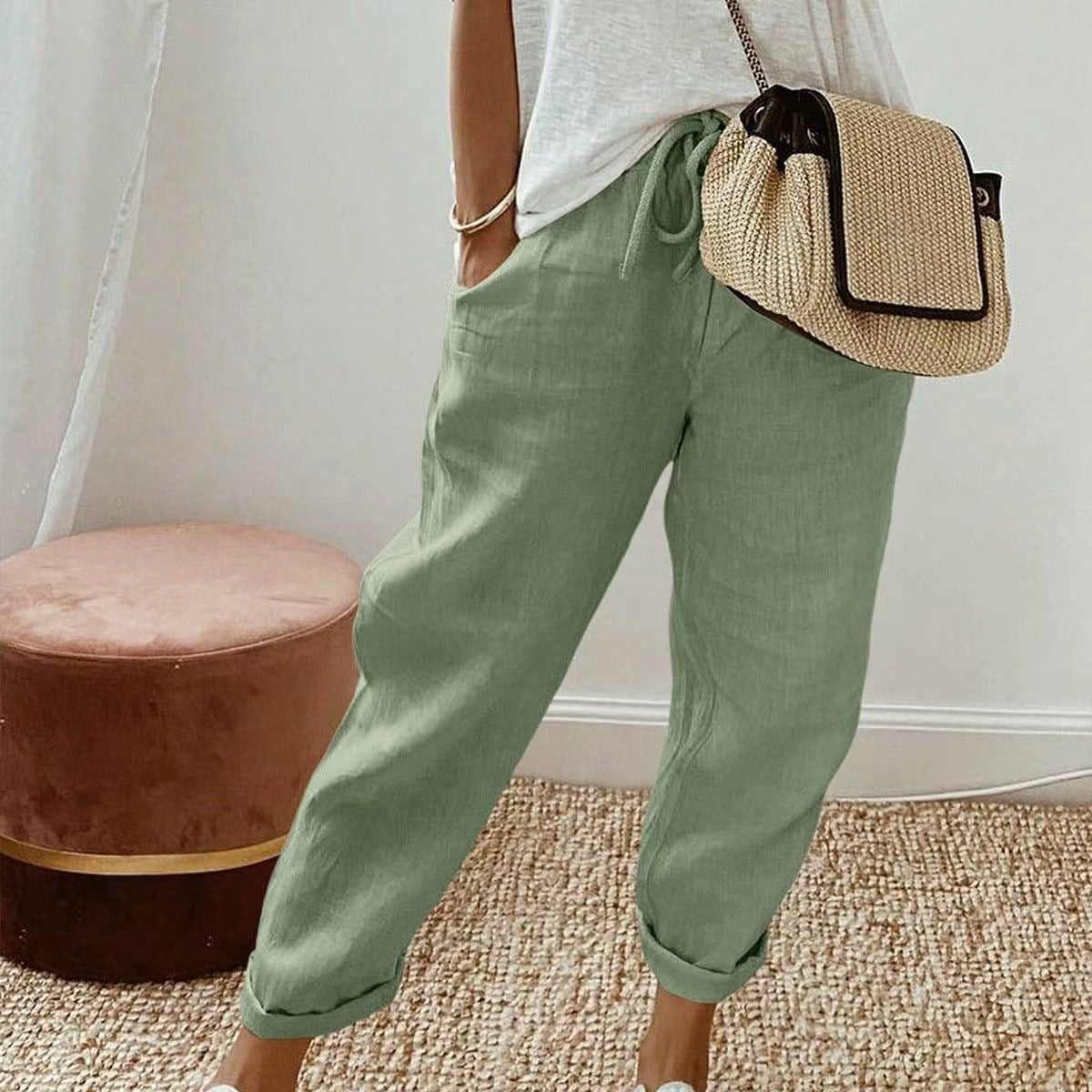 Sofia | Pantaloni in cotone e lino dal taglio elegante