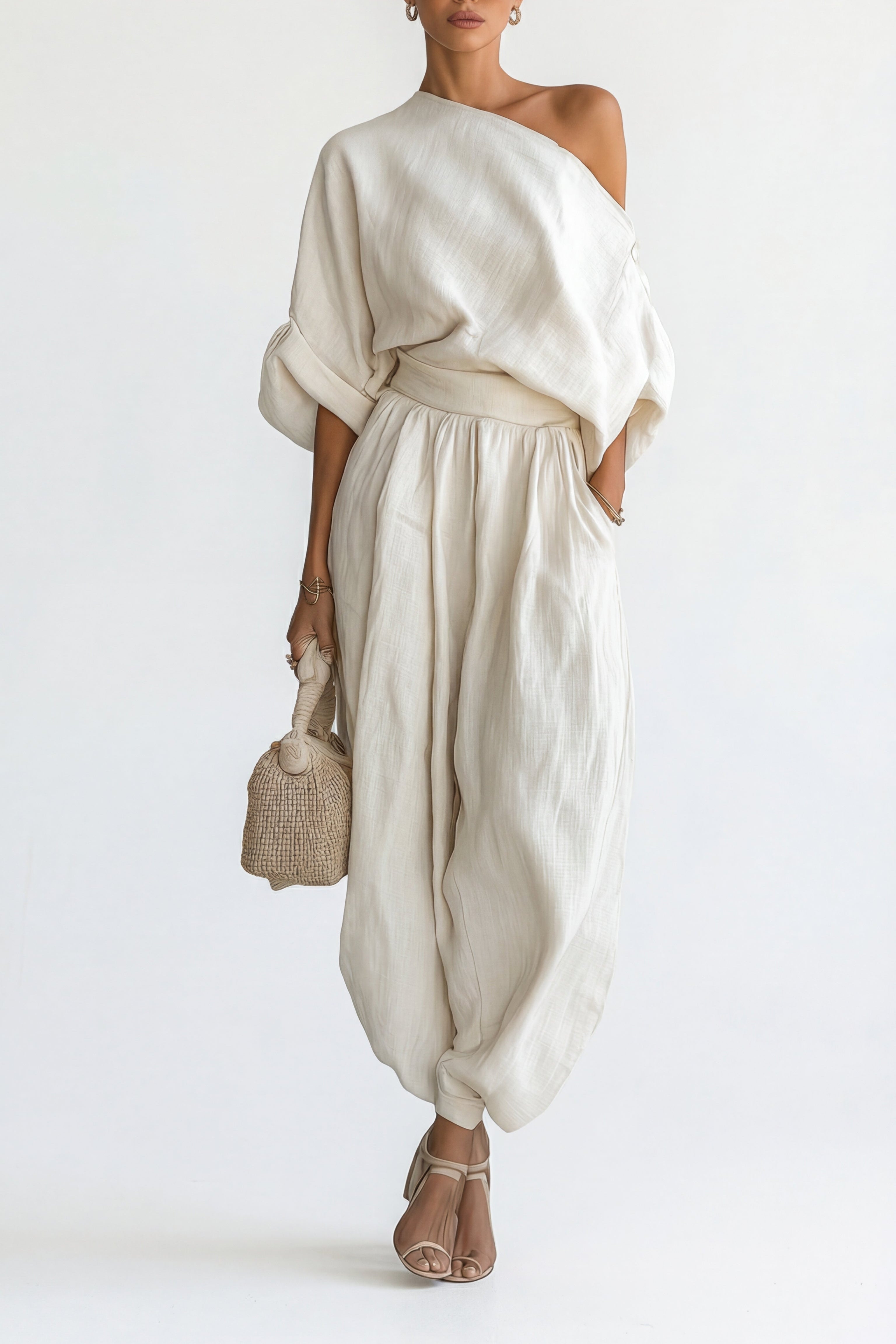 Completo in lino Off-white