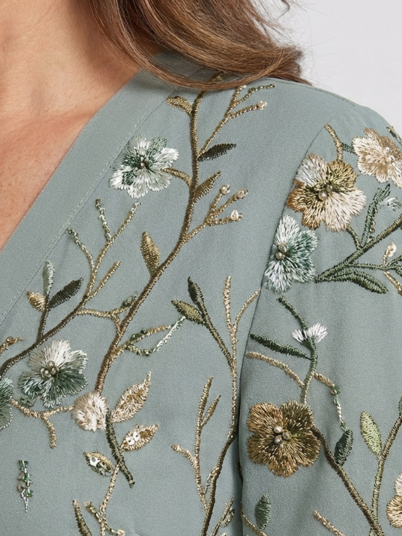 Élodie – Abito lungo floreale con scollo a V