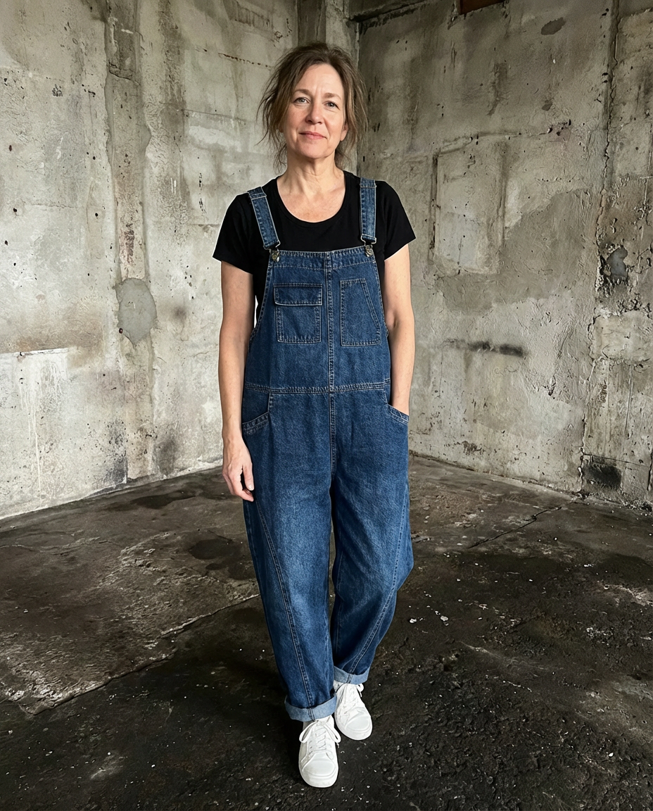 Jade | Salopette di jeans con spalline larghe
