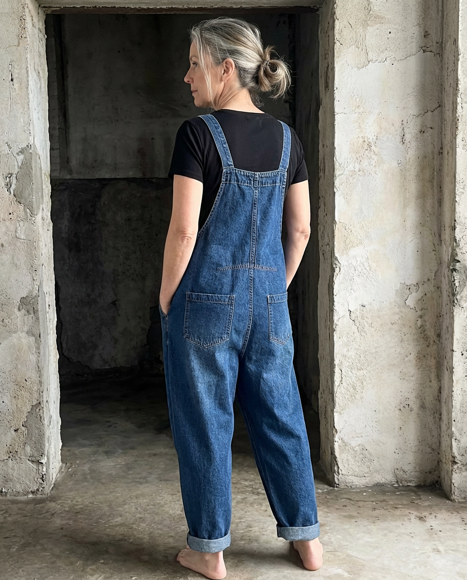 Jade | Salopette di jeans con spalline larghe