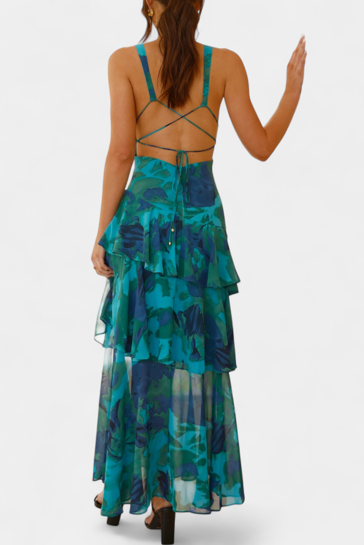 Domenica | Vestito in chiffon scollato a V