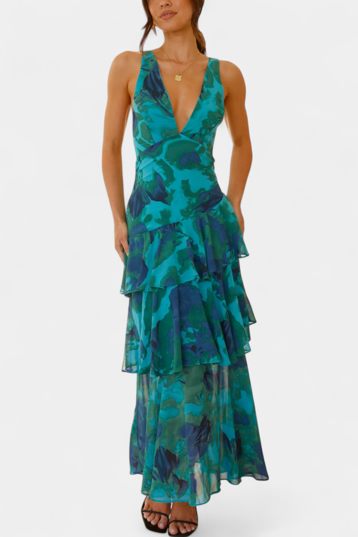 Domenica | Vestito in chiffon scollato a V