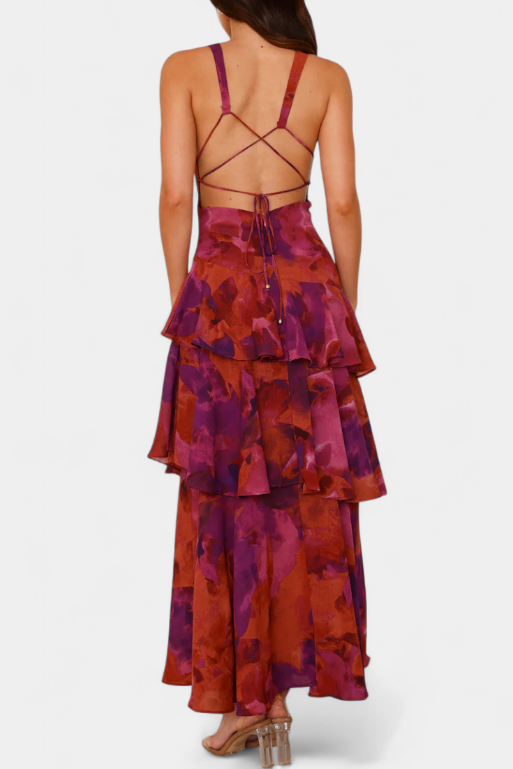 Domenica | Vestito in chiffon scollato a V
