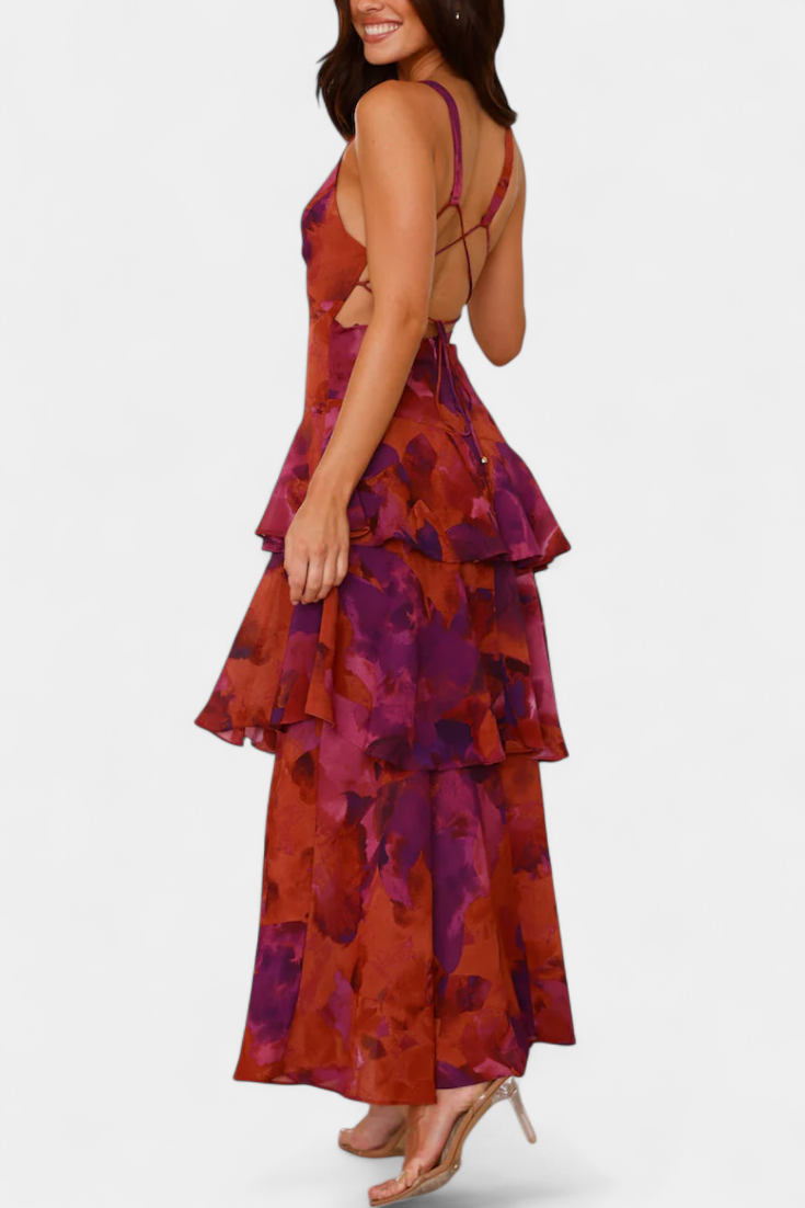 Domenica | Vestito in chiffon scollato a V