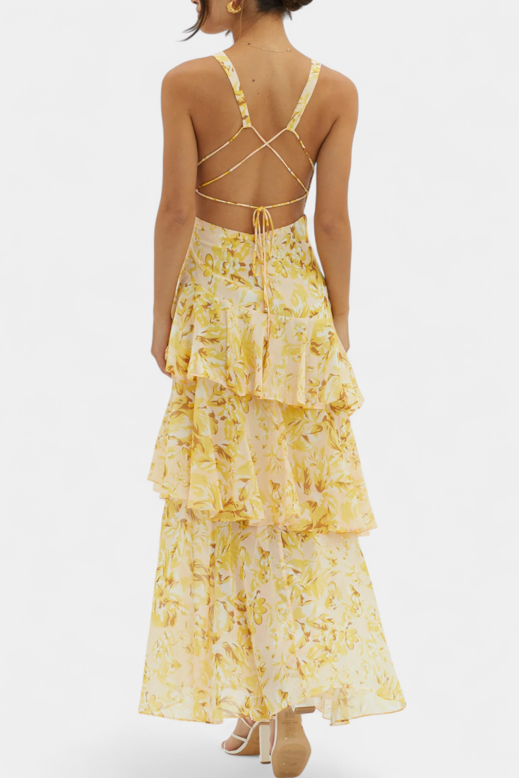 Domenica | Vestito in chiffon scollato a V