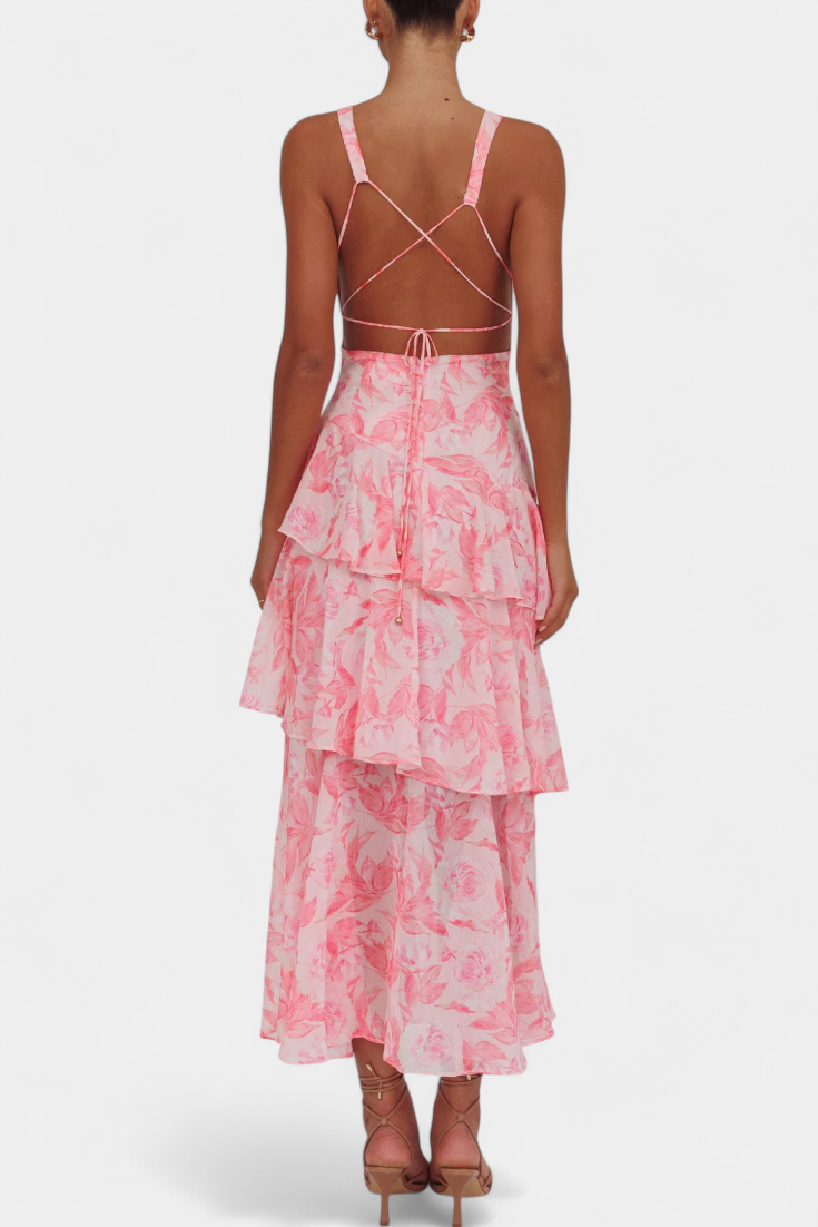 Domenica | Vestito in chiffon scollato a V