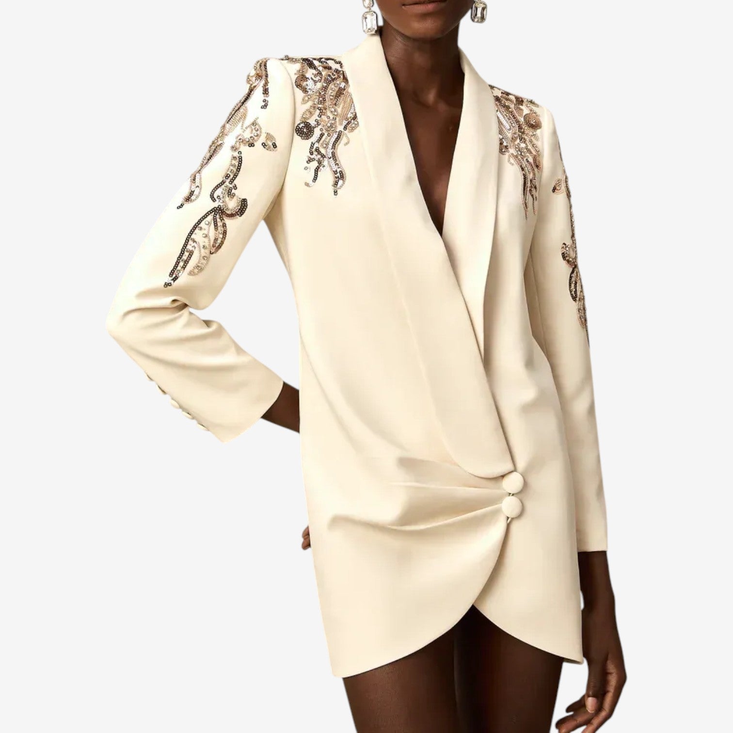 Vestito Blazer Ricamato dal Taglio Elegante Giada™