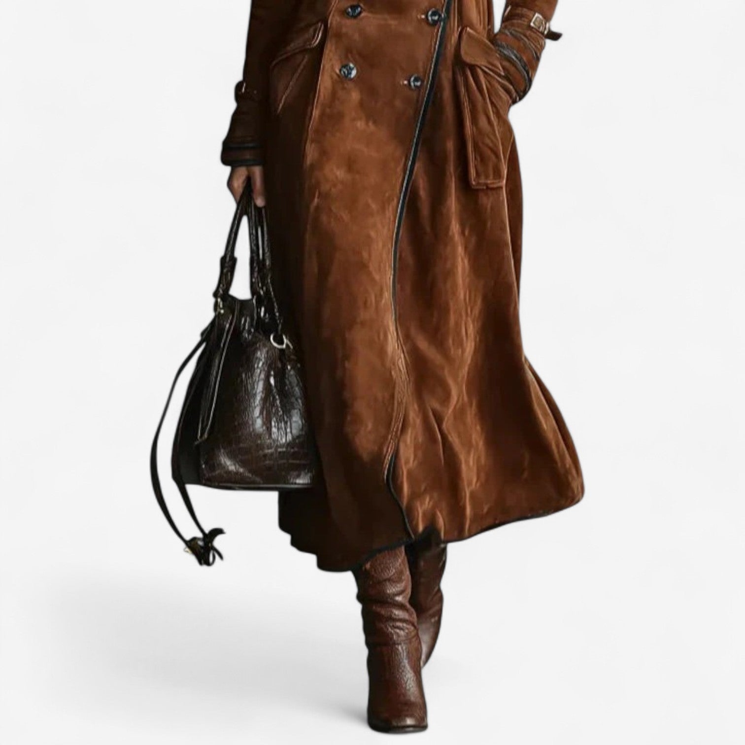 Nathaly™ Trench in camoscio