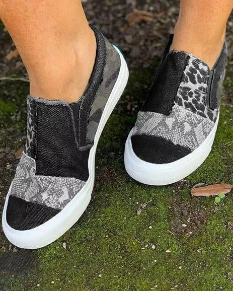 Quinny | Scarpe casual in tela con stampa leopardata