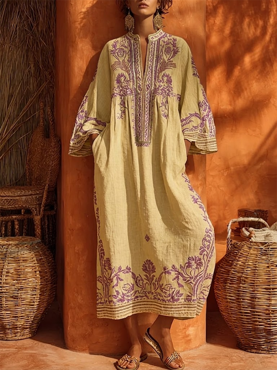 Celestina | Vestito boho ricamato
