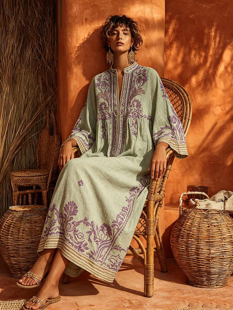 Celestina | Vestito boho ricamato