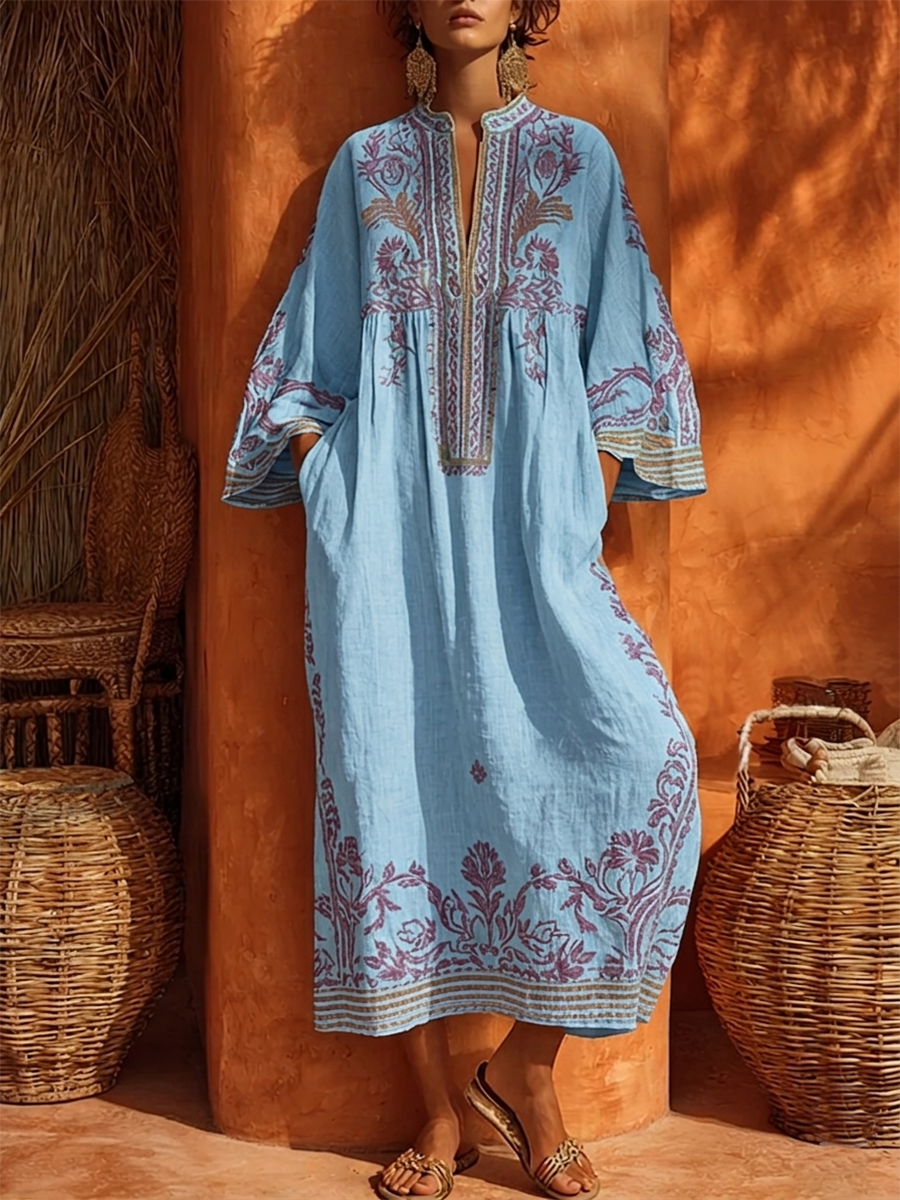 Celestina | Vestito boho ricamato