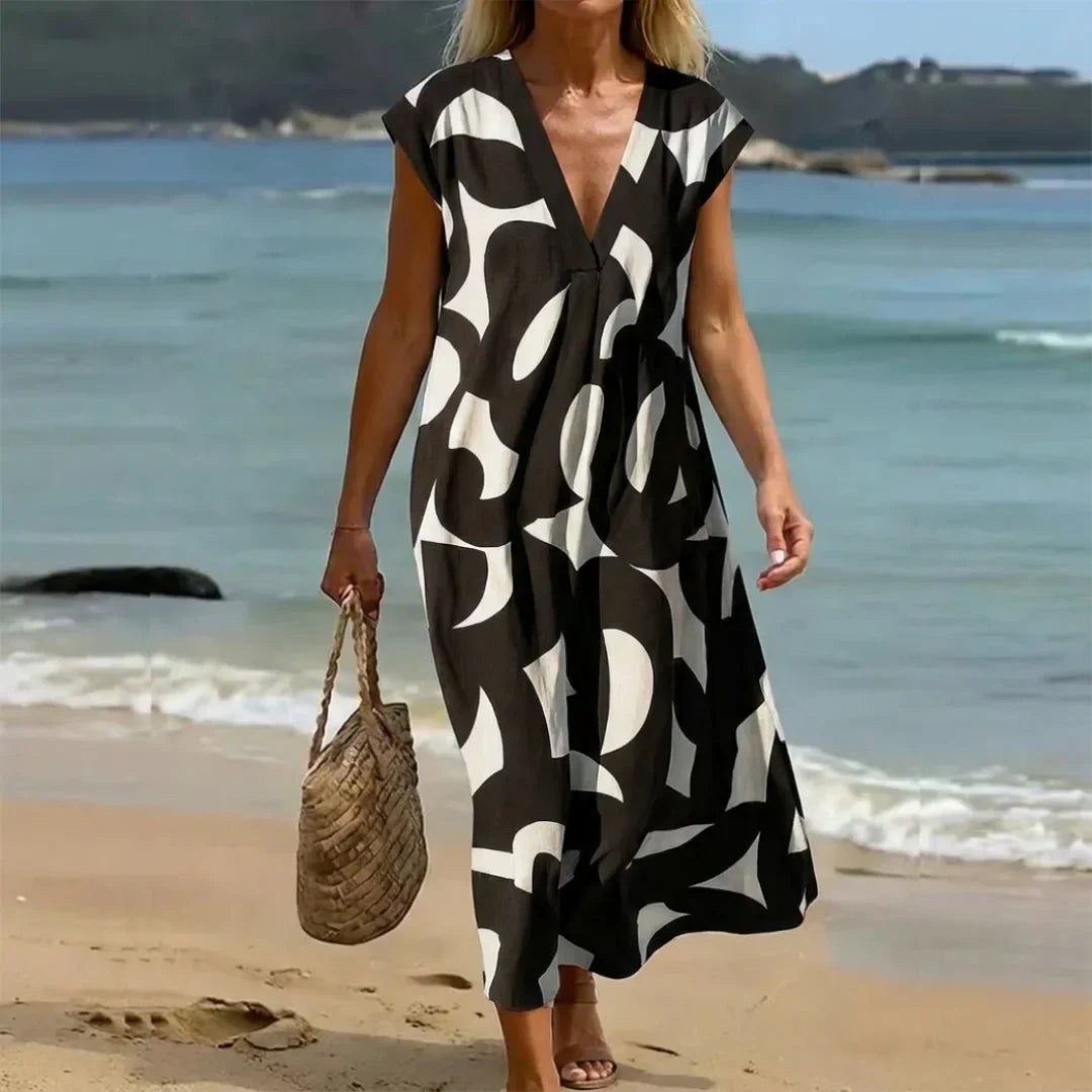 Olivia - Vestito Comodo ed Elegante con Stampa Astratta